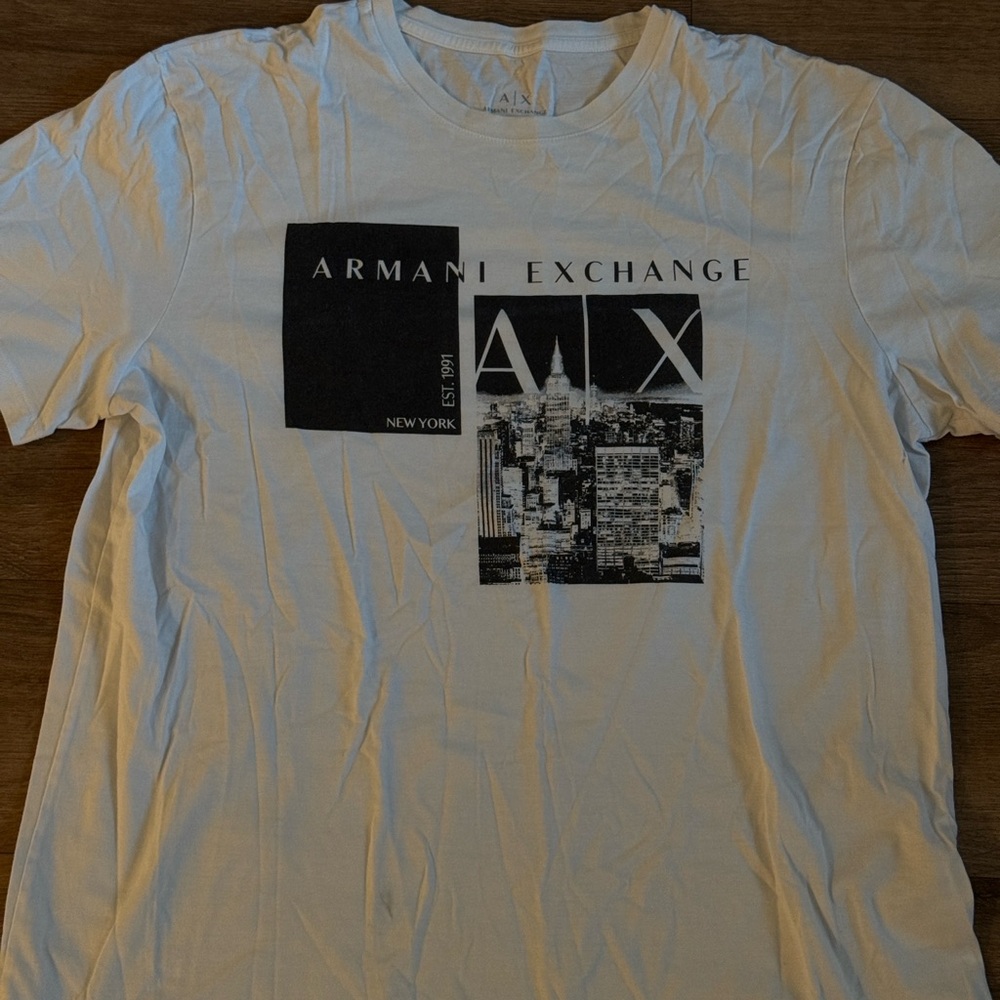 Armani Exchange Black and White Graphic Tee